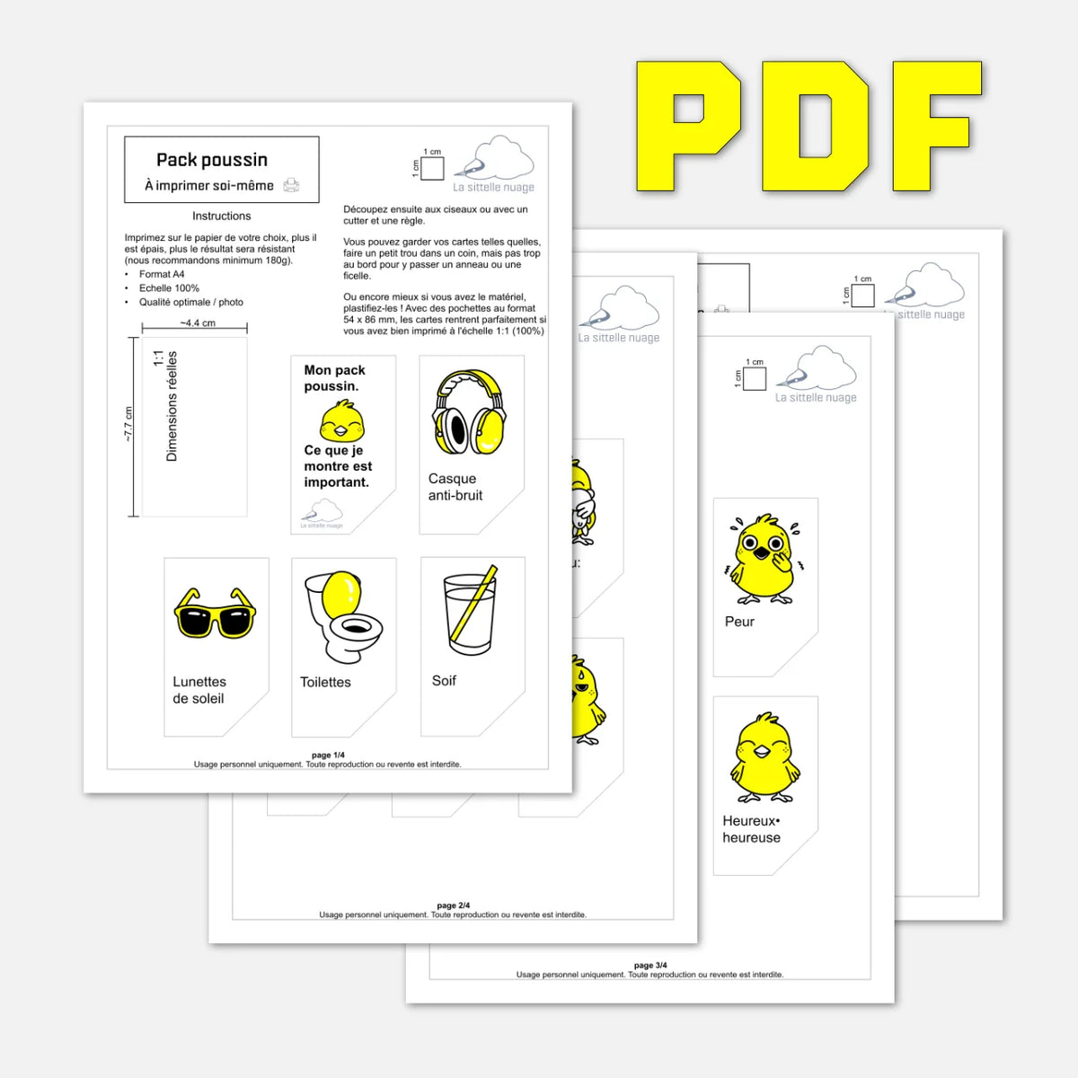 Pack poussin – PDF à imprimer